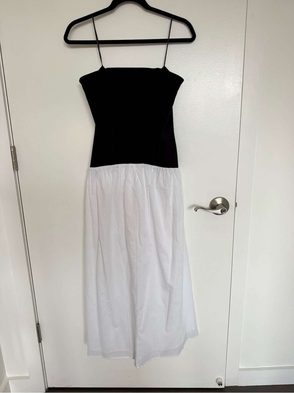Black and White Strapless Dress